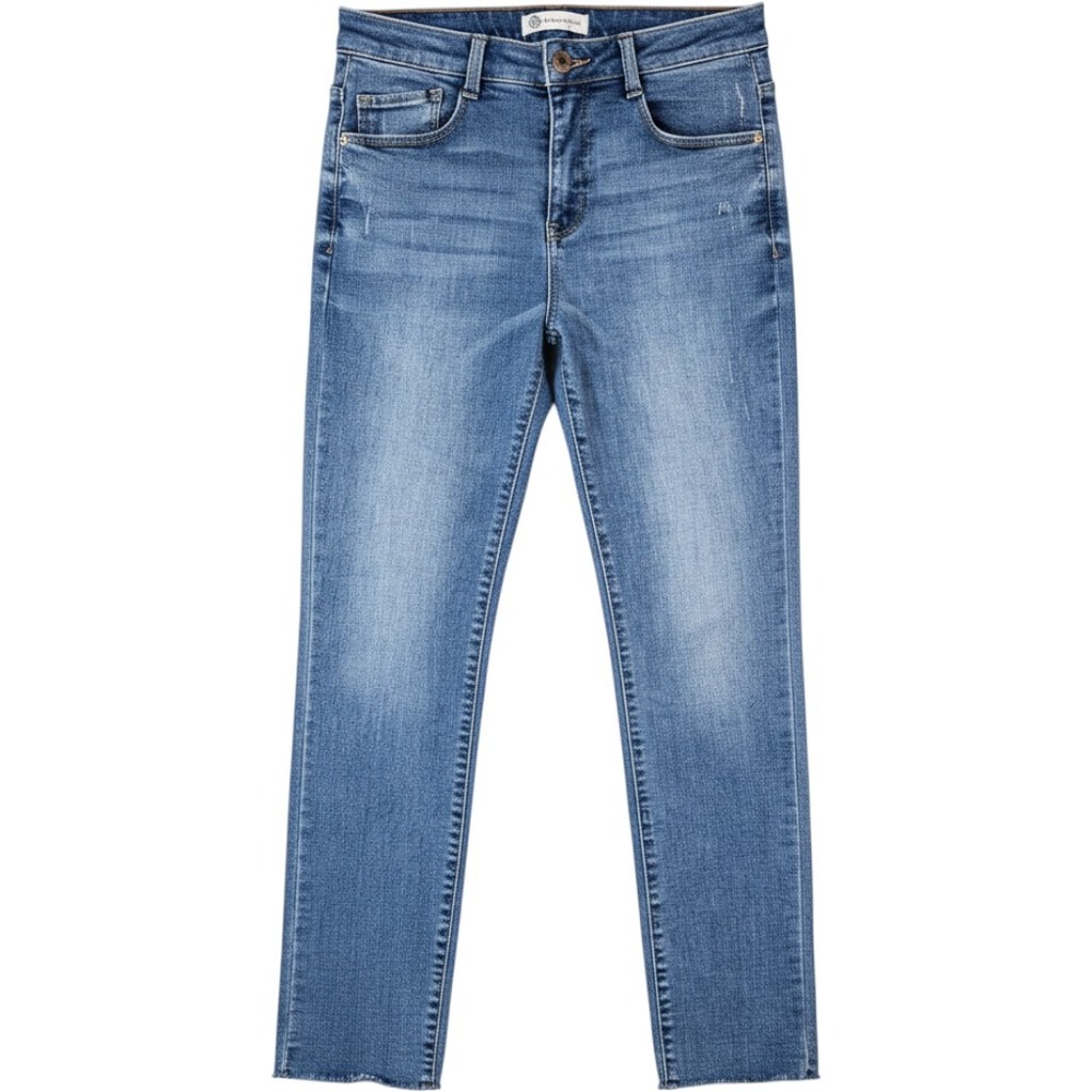 Democracy Ab Technology Skinny Jeans Women's 6 Blue Raw Hem Distressed